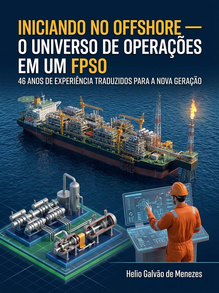 Capa do livro Iniciando no Offshore — O Universo de Operações em um FPSO, por Helio Galvão de Menezes